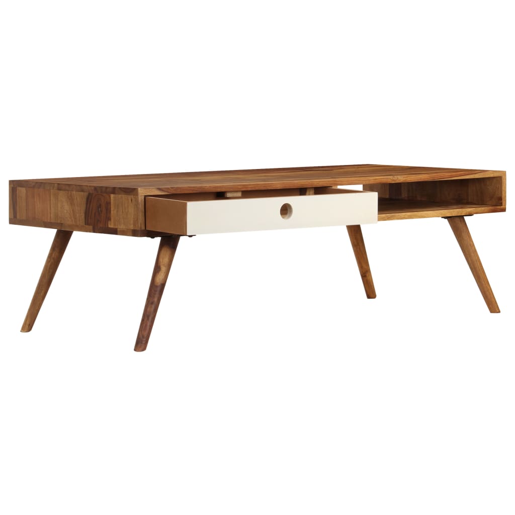vidaXL Table basse 110x50x35 cm Bois de Sesham massif