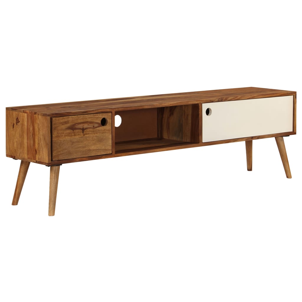 vidaXL Meuble TV 140x30x40 cm Bois d'acacia massif