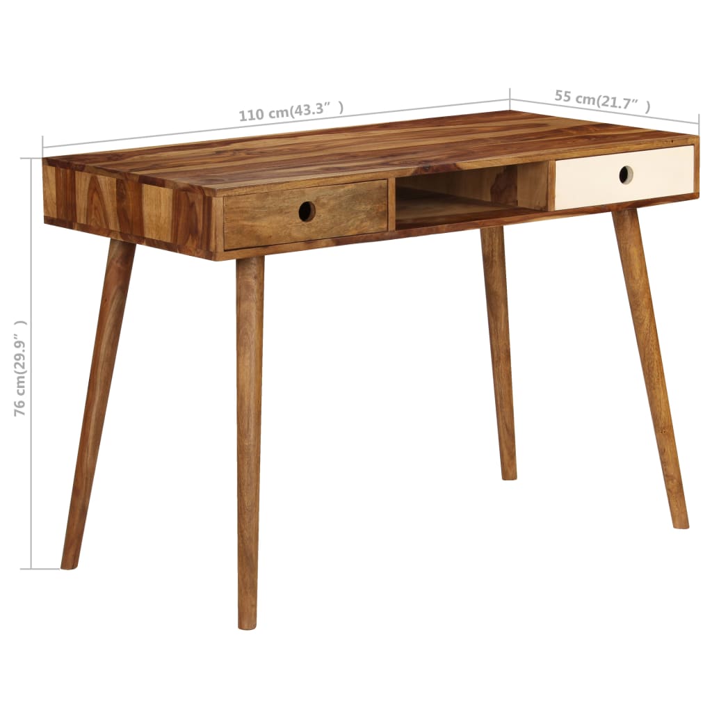 vidaXL Schreibtisch 110 x 55 x 76 cm Massivholz Akazie
