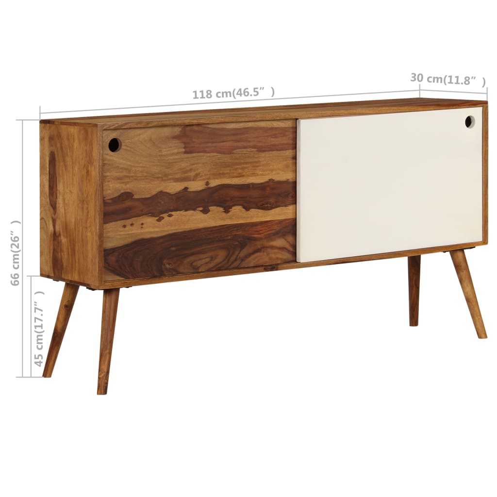 vidaXL Sideboard Massivholz Akazie 118x30x66 cm