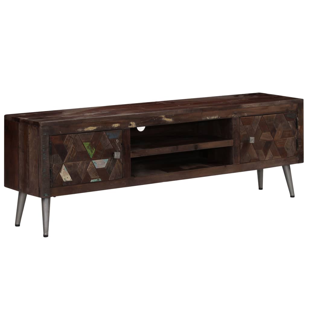 vidaXL Meuble TV en bois de récupération massif 140x30x45 cm