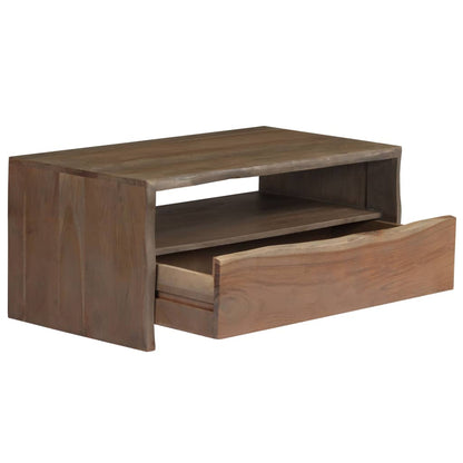 vidaXL Table basse bois d'acacia massif bords naturels 90x50x40 cm gris