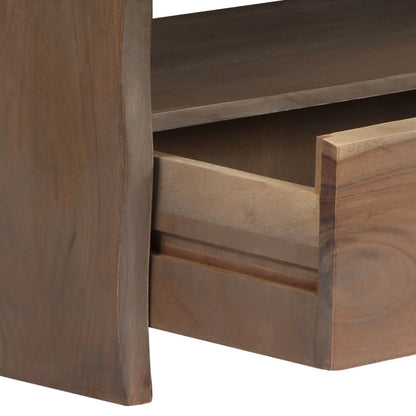 vidaXL Table basse bois d'acacia massif bords naturels 90x50x40 cm gris