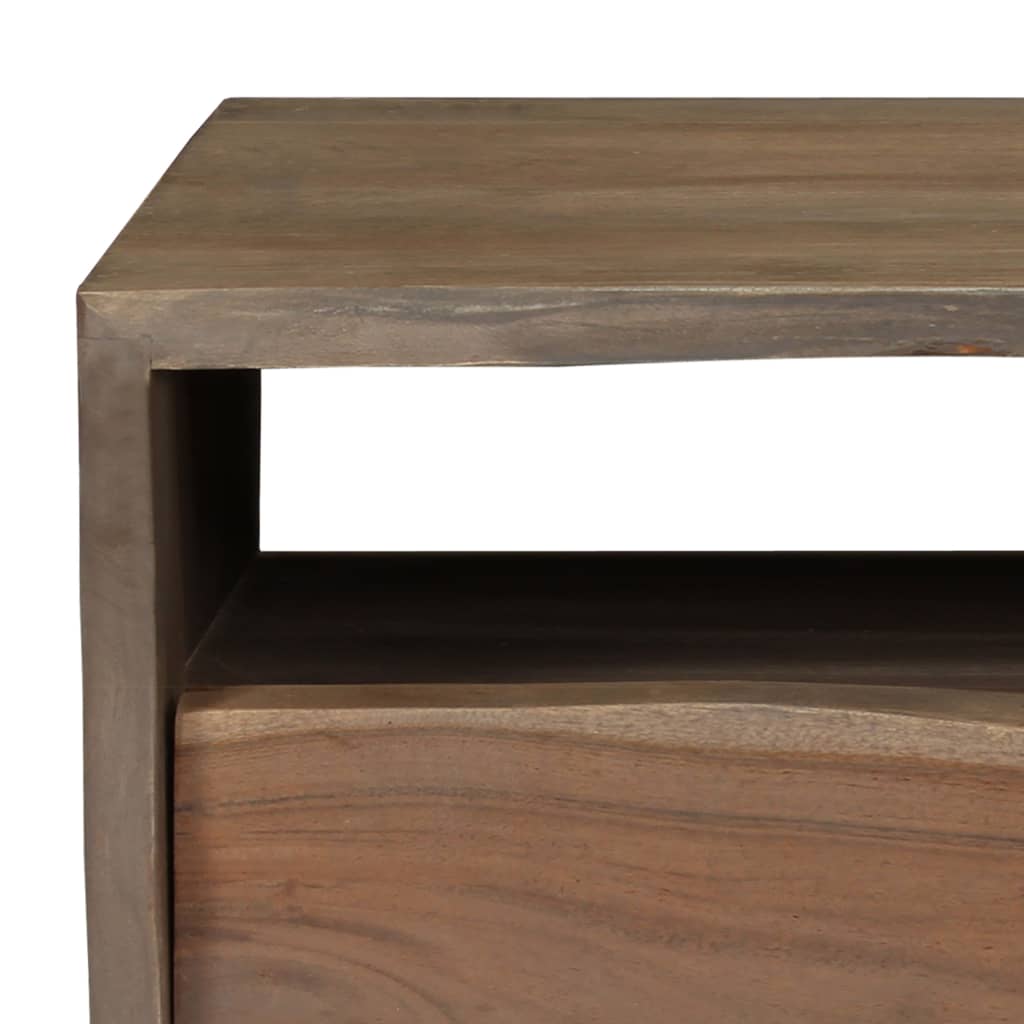 vidaXL Table basse bois d'acacia massif bords naturels 90x50x40 cm gris