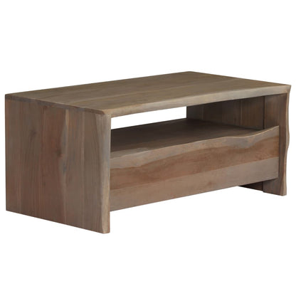 vidaXL Table basse bois d'acacia massif bords naturels 90x50x40 cm gris