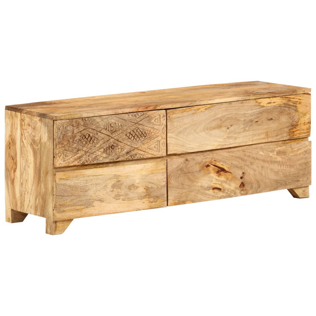 vidaXL Meuble TV en bois de manguier massif 110x30x40 cm