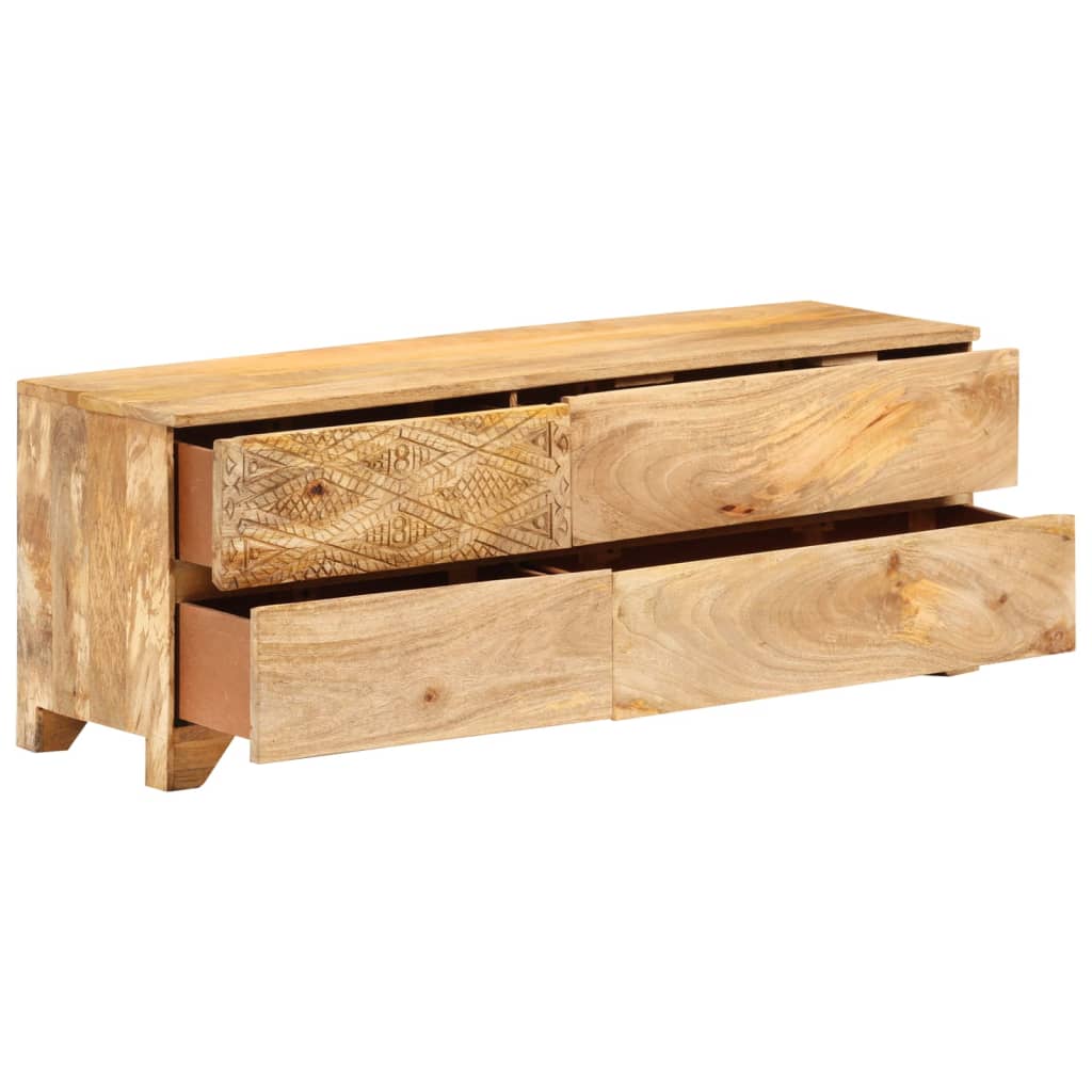 vidaXL Meuble TV en bois de manguier massif 110x30x40 cm
