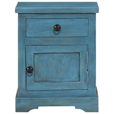 vidaXL Table de chevet en bois de manguier massif 40x30x50 cm Bleu
