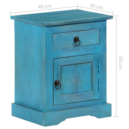 vidaXL Nachttisch Massivholz Mango 40x30x50 cm Blau