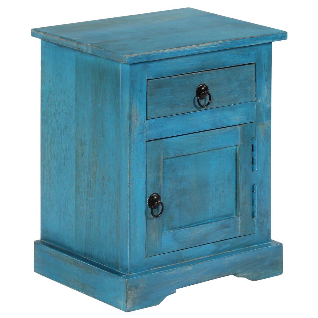 vidaXL Nachttisch Massivholz Mango 40x30x50 cm Blau