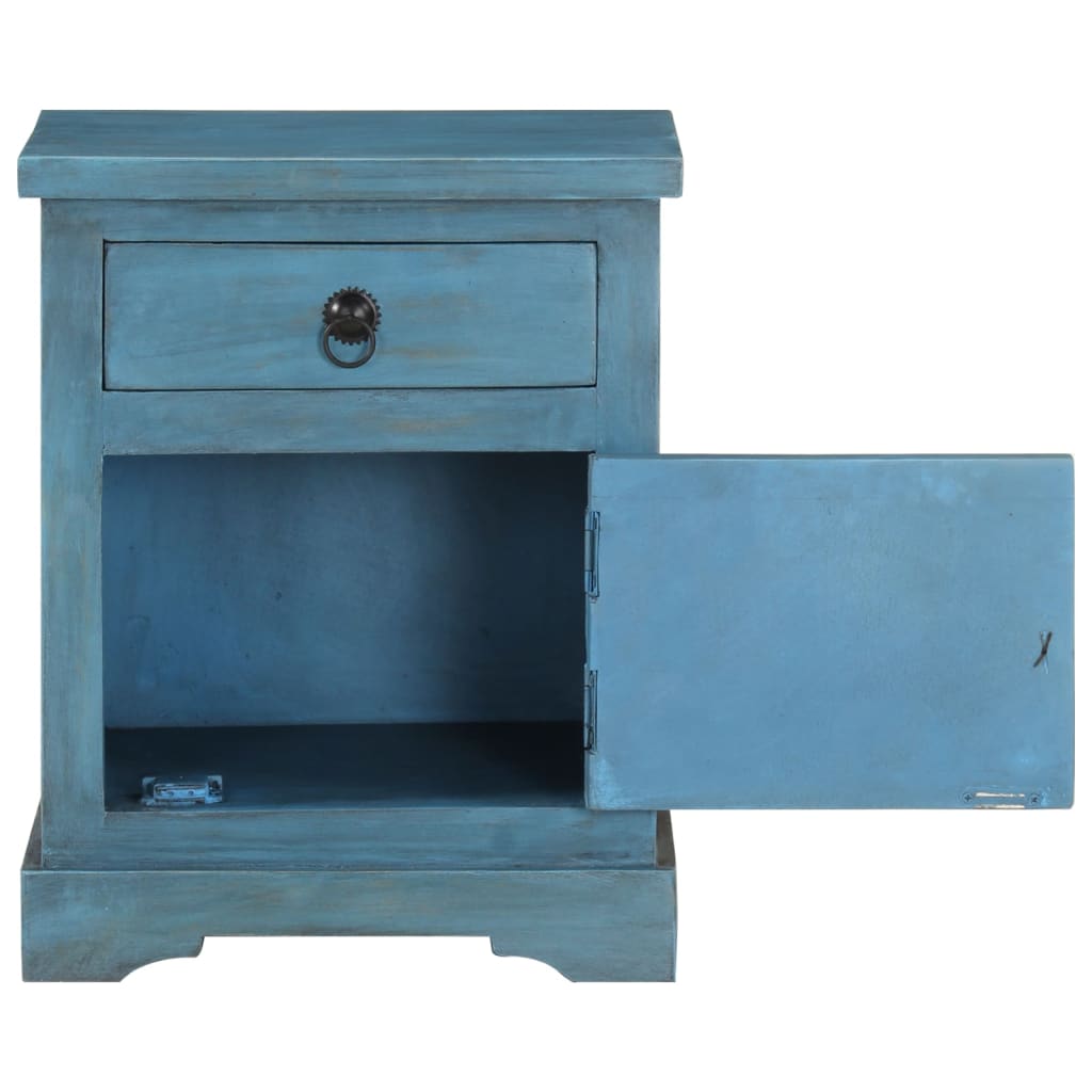 vidaXL Nachttisch Massivholz Mango 40x30x50 cm Blau