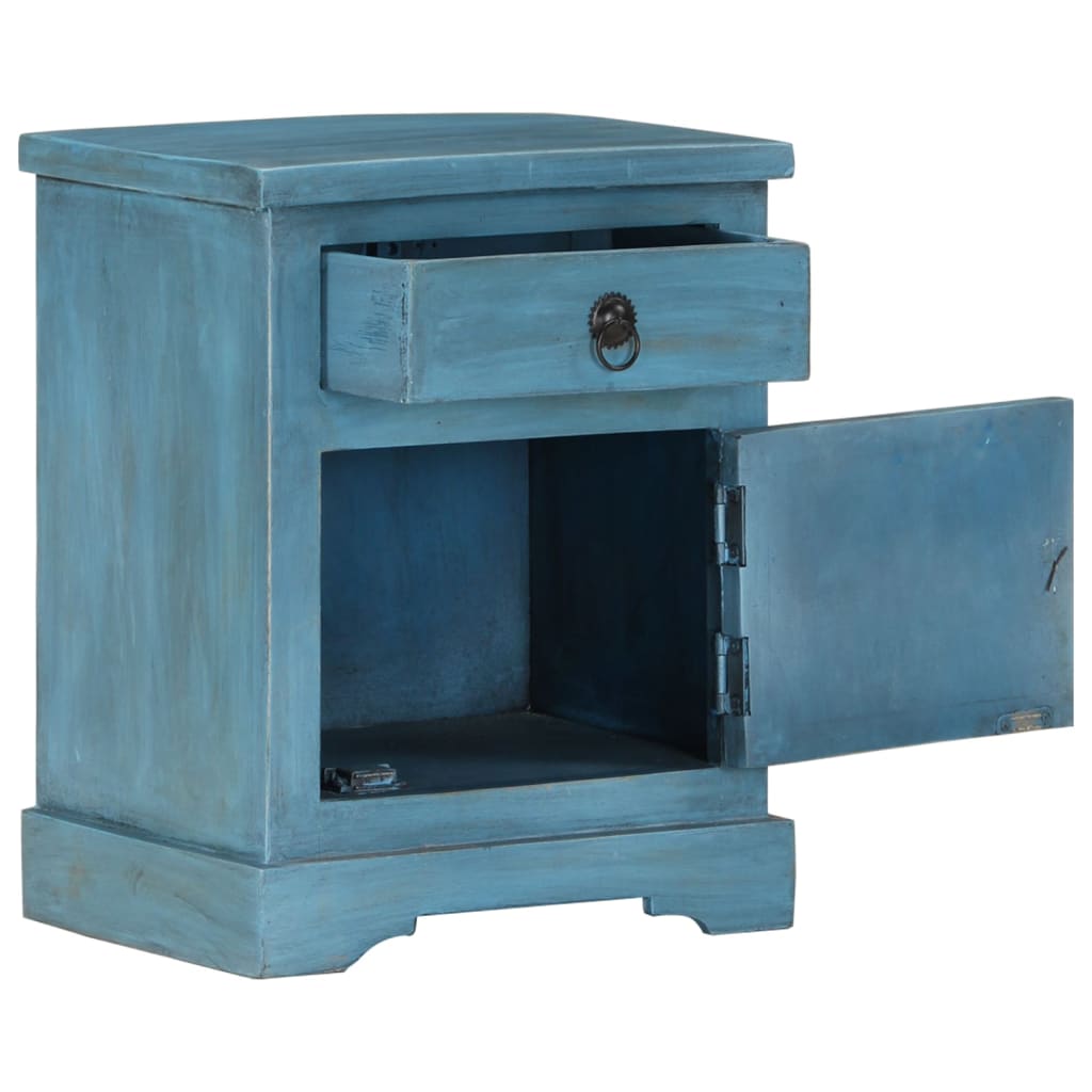 vidaXL Nachttisch Massivholz Mango 40x30x50 cm Blau