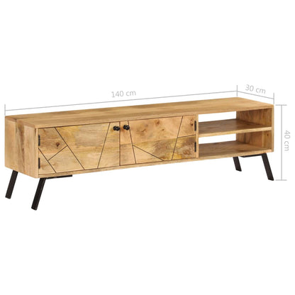 vidaXL Meuble TV bois de manguier massif 140x30x40 cm