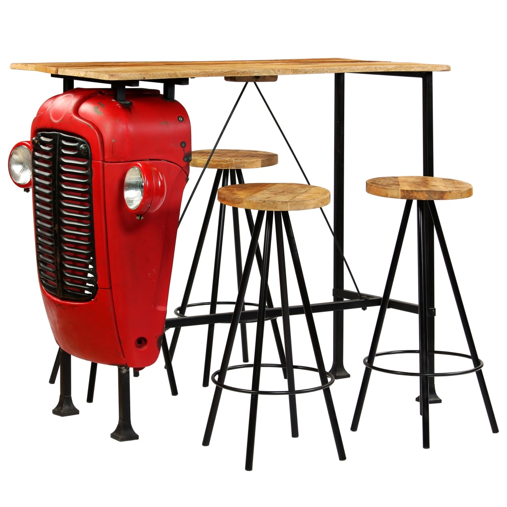 vidaXL Ensemble de bar 5 pcs Bois de manguier massif 120×60×107 cm