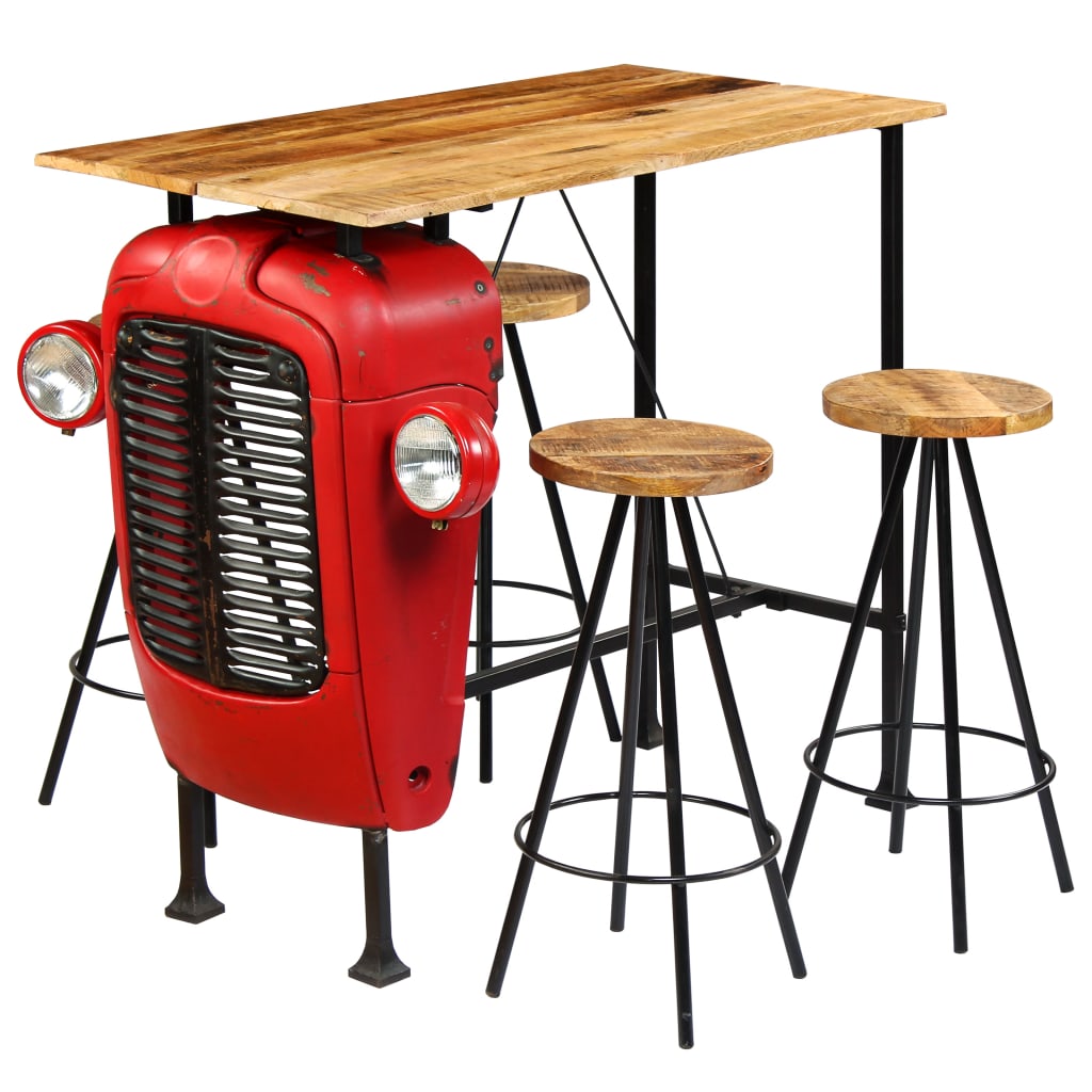 vidaXL Ensemble de bar 5 pcs Bois de manguier massif 120×60×107 cm
