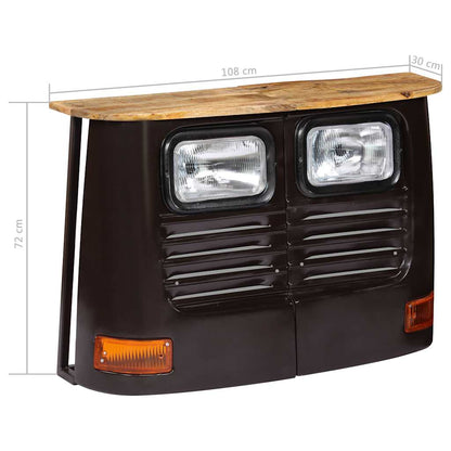 vidaXL LKW-Sideboard Massivholz Mango Dunkelgrau