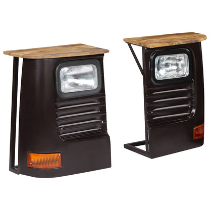 vidaXL LKW-Sideboard Massivholz Mango Dunkelgrau