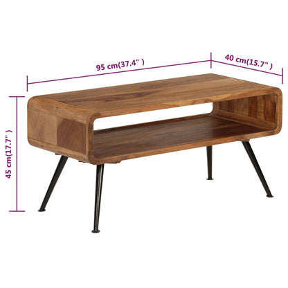 vidaXL Couchtisch Massivholz Akazie 95 x 40 x 45 cm