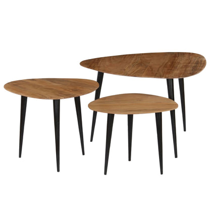 vidaXL Table basse 3 pcs Bois d'acacia massif