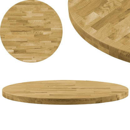 vidaXL Plateau de table chêne massif rond 44 mm 400 mm