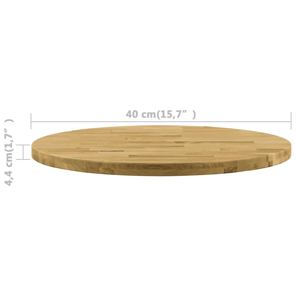 vidaXL Plateau de table chêne massif rond 44 mm 400 mm