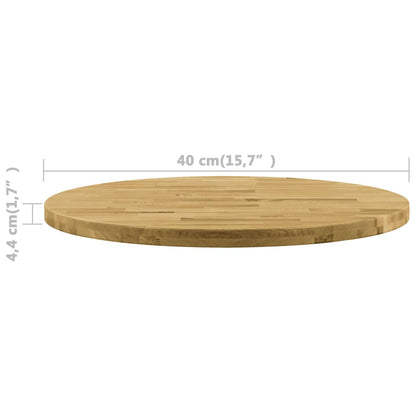 vidaXL Plateau de table chêne massif rond 44 mm 400 mm