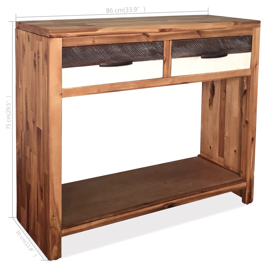 vidaXL Konsolentisch Massivholz Akazie 86x30x75 cm