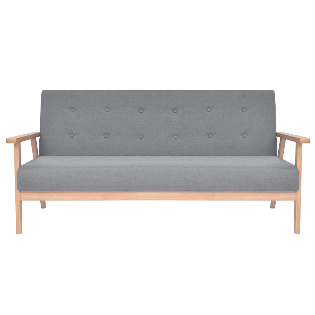 vidaXL Sofa-Set 2-tlg. Stoff Hellgrau
