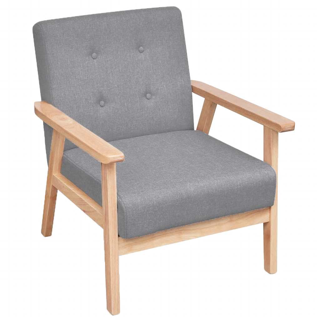 vidaXL Sofa-Set 2-tlg. Stoff Hellgrau