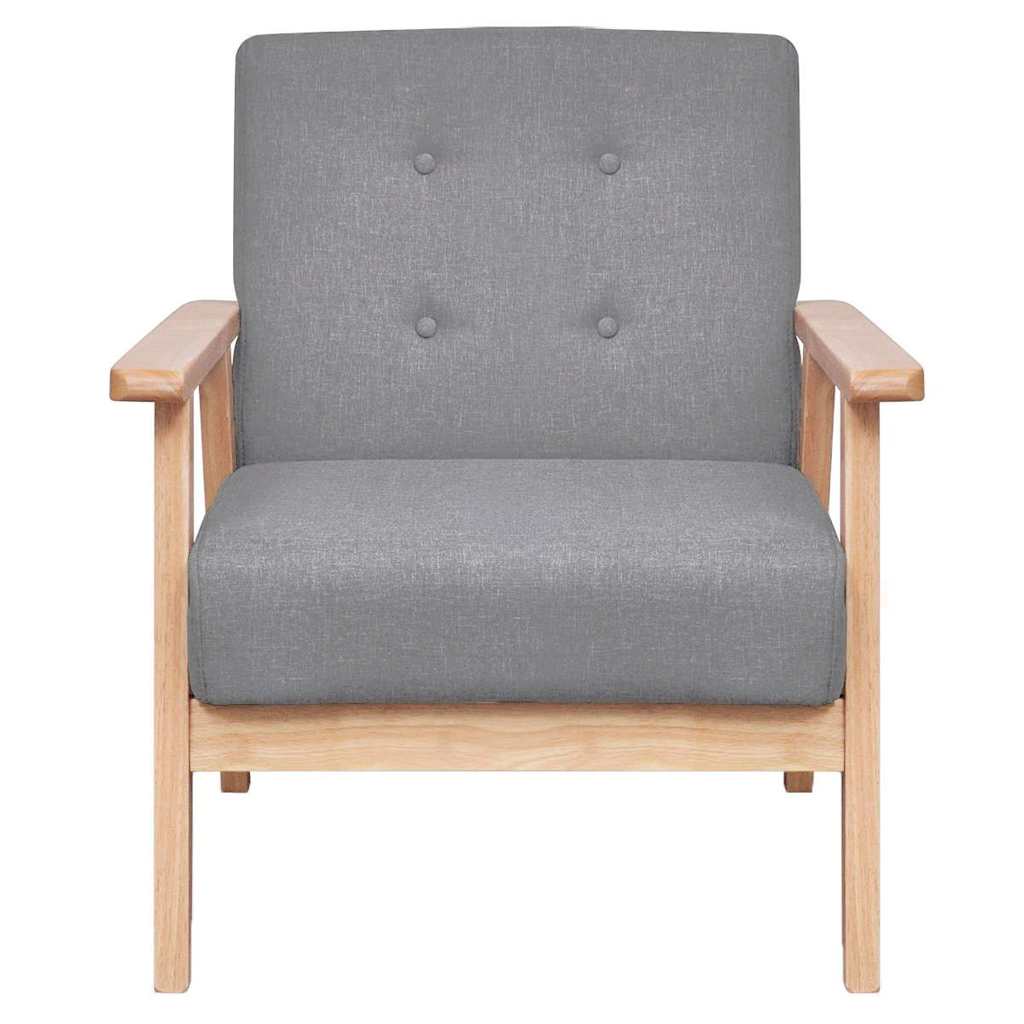 vidaXL Sofa-Set 2-tlg. Stoff Hellgrau