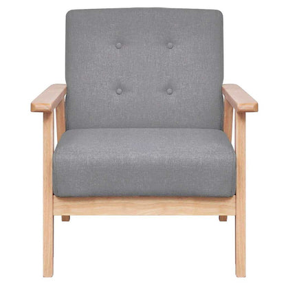 vidaXL Sofa-Set 2-tlg. Stoff Hellgrau