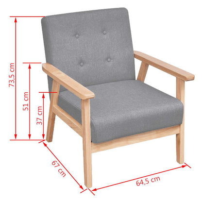 vidaXL Sofa-Set 2-tlg. Stoff Hellgrau