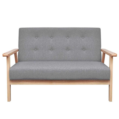 vidaXL Sofa-Set 2-tlg. Stoff Hellgrau