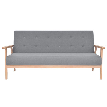 vidaXL Sofa-Set 3-tlg. Stoff Hellgrau