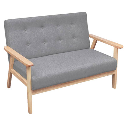 vidaXL Sofa-Set 3-tlg. Stoff Hellgrau