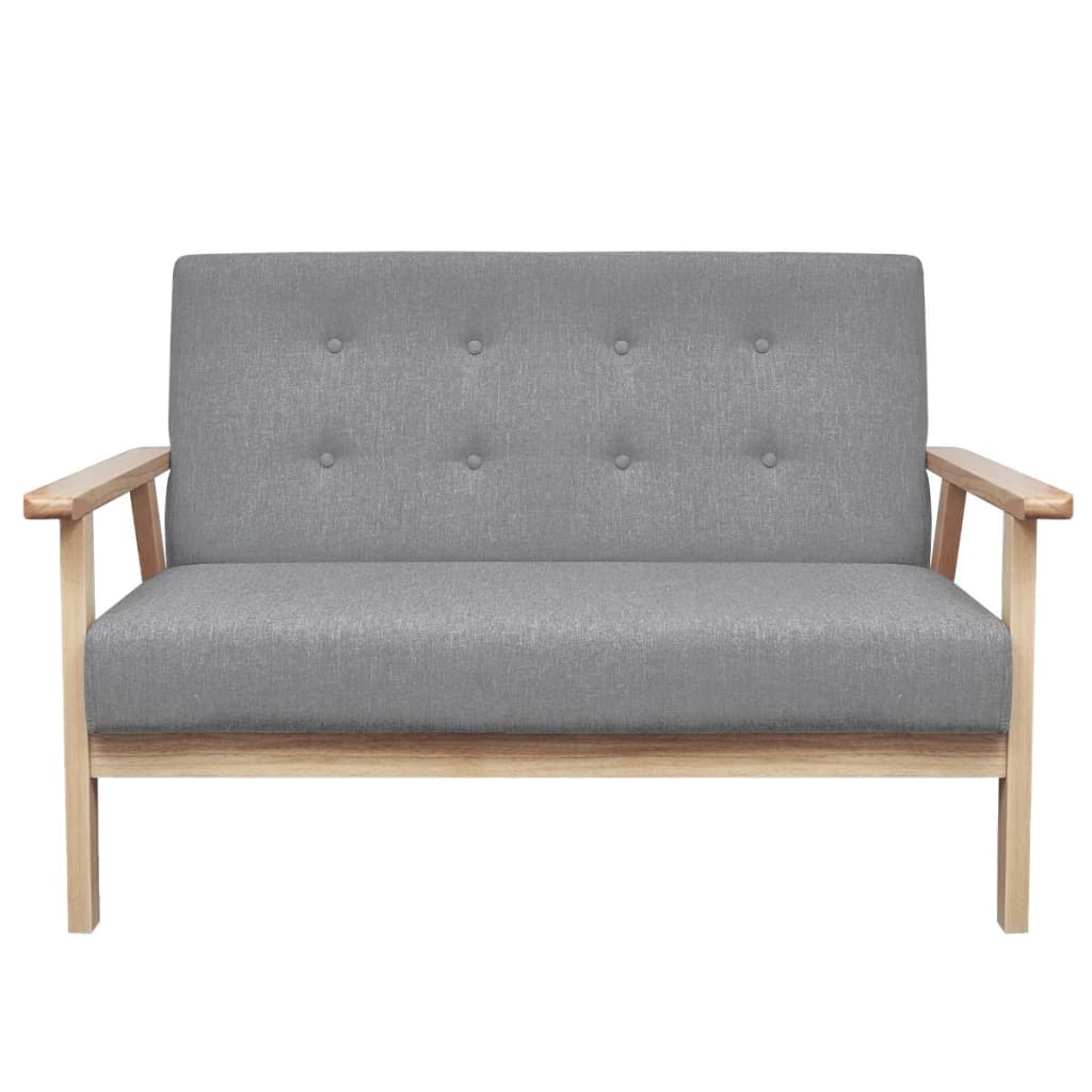 vidaXL Sofa-Set 3-tlg. Stoff Hellgrau