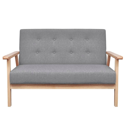 vidaXL Sofa-Set 3-tlg. Stoff Hellgrau