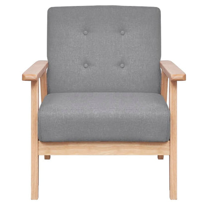 vidaXL Sofa-Set 3-tlg. Stoff Hellgrau
