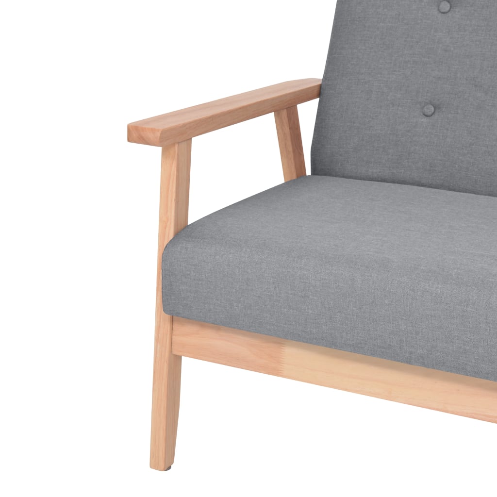 vidaXL Sofa-Set 3-tlg. Stoff Hellgrau