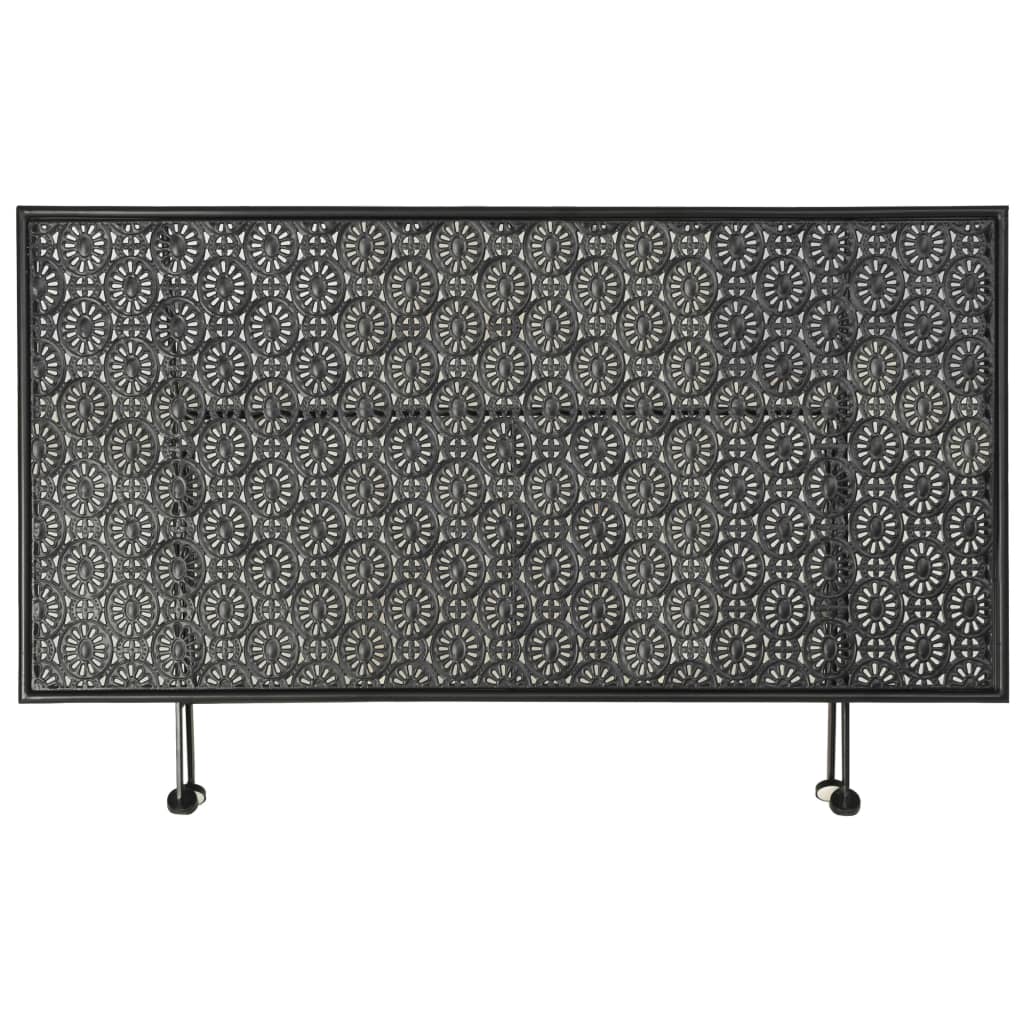 vidaXL Table basse pliante de style vintage en métal 100x50x45 cm Noir