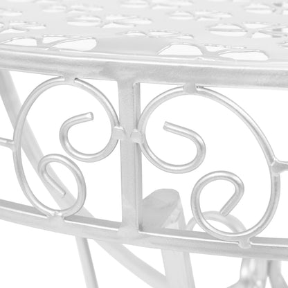 vidaXL Beistelltisch Vintage-Stil Halbrund Metall 72x36x74 cm Silber