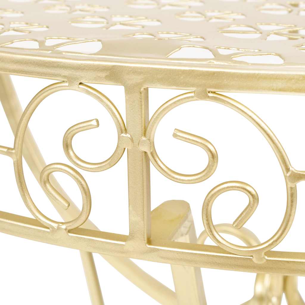 vidaXL Beistelltisch Vintage-Stil Halbrund Metall 72 x 36 x 74 cm Gold