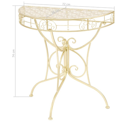 vidaXL Beistelltisch Vintage-Stil Halbrund Metall 72 x 36 x 74 cm Gold
