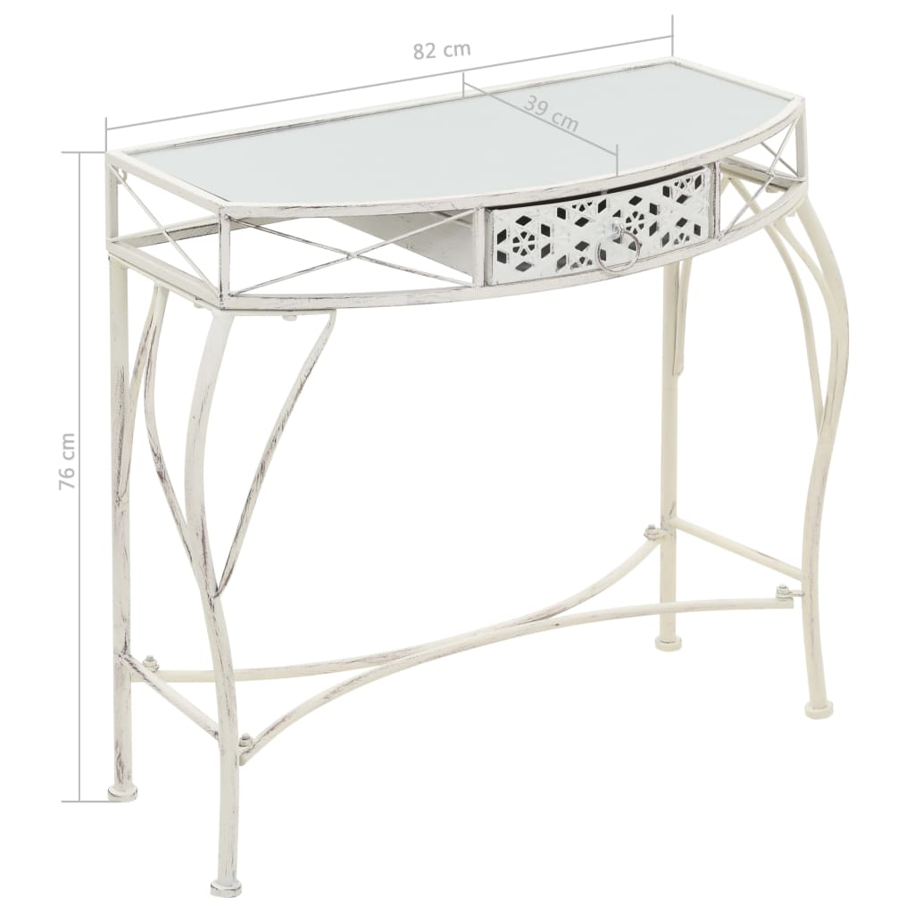 vidaXL Beistelltisch Französischer Stil Metall 82x39x76 cm Weiß