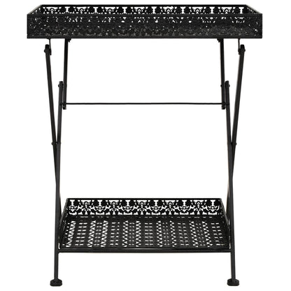 vidaXL Beistelltisch Klappbar Vintage Metall 58 x 35 x 72 cm Schwarz