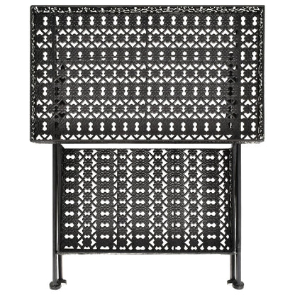 vidaXL Beistelltisch Klappbar Vintage Metall 58 x 35 x 72 cm Schwarz