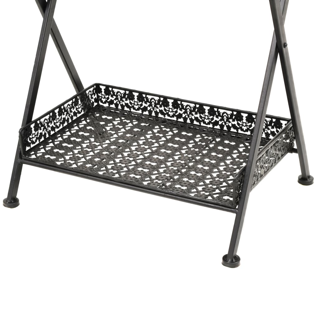 vidaXL Beistelltisch Klappbar Vintage Metall 58 x 35 x 72 cm Schwarz