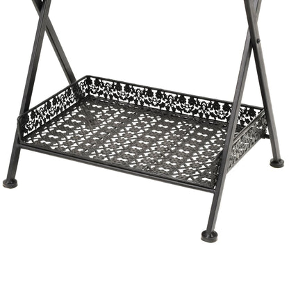 vidaXL Beistelltisch Klappbar Vintage Metall 58 x 35 x 72 cm Schwarz