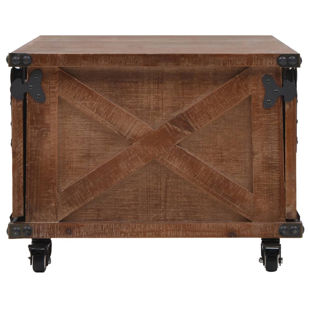 vidaXL Table basse en bois de sapin massif 91x51x38 cm Marron