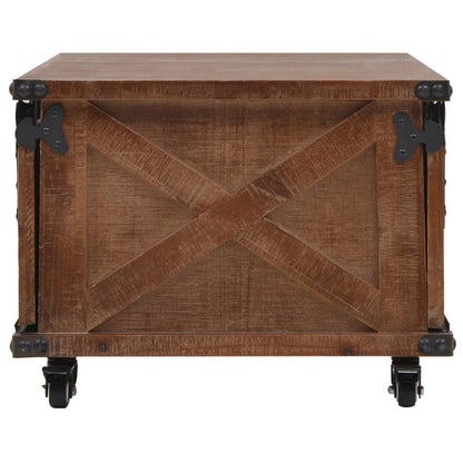 vidaXL Table basse en bois de sapin massif 91x51x38 cm Marron